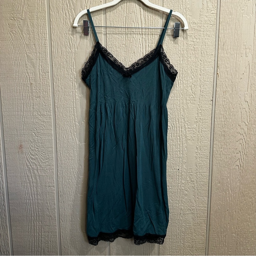 Secret Possessions Teal Chemise with Black Lace